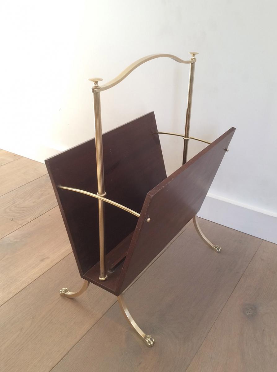 Maison Jansen. Magazine Rack With Claw Feet. Circa 1940-photo-1