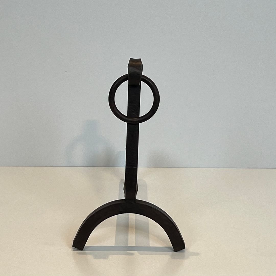 Pair Of Modernist Wrought Iron Andirons-photo-4