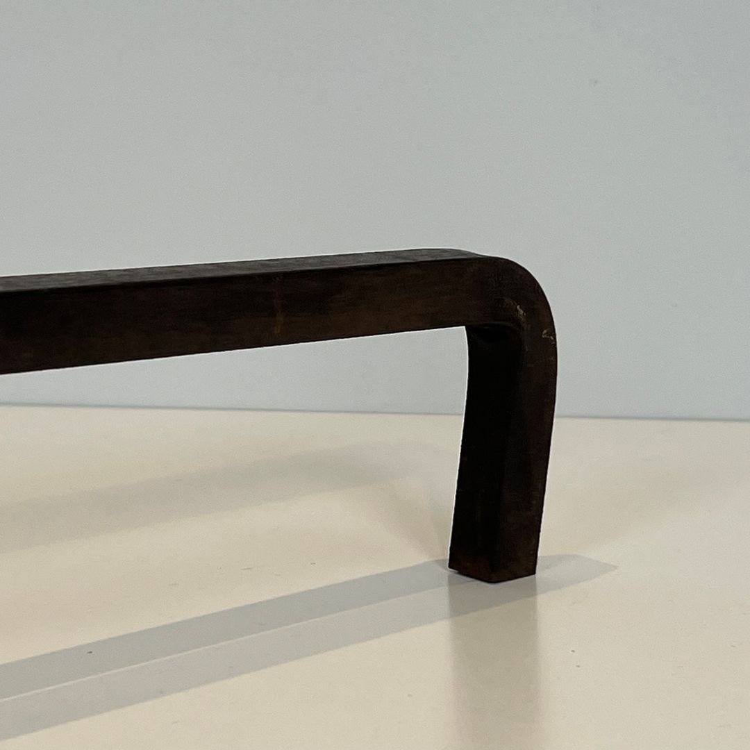 Pair Of Modernist Wrought Iron Andirons-photo-7