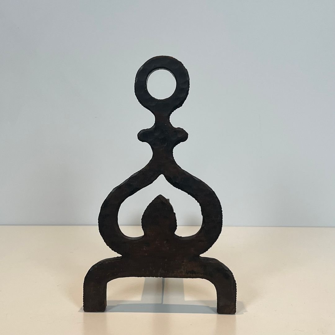 Pair Of Modernist Wrought Iron Andirons-photo-3