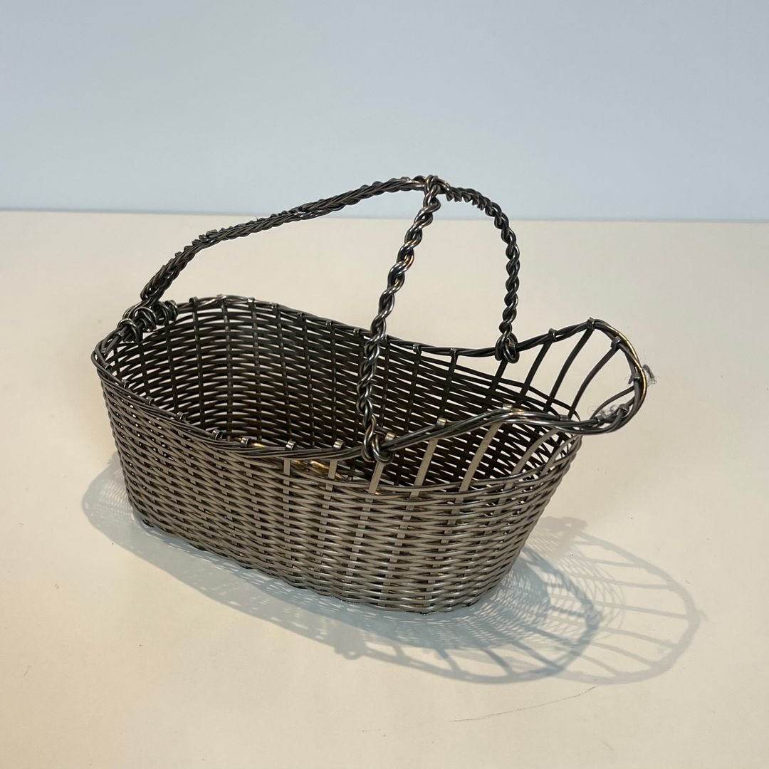Décanteur / Porte-Bouteilles Constitué de Fils de Métal Argenté-photo-1