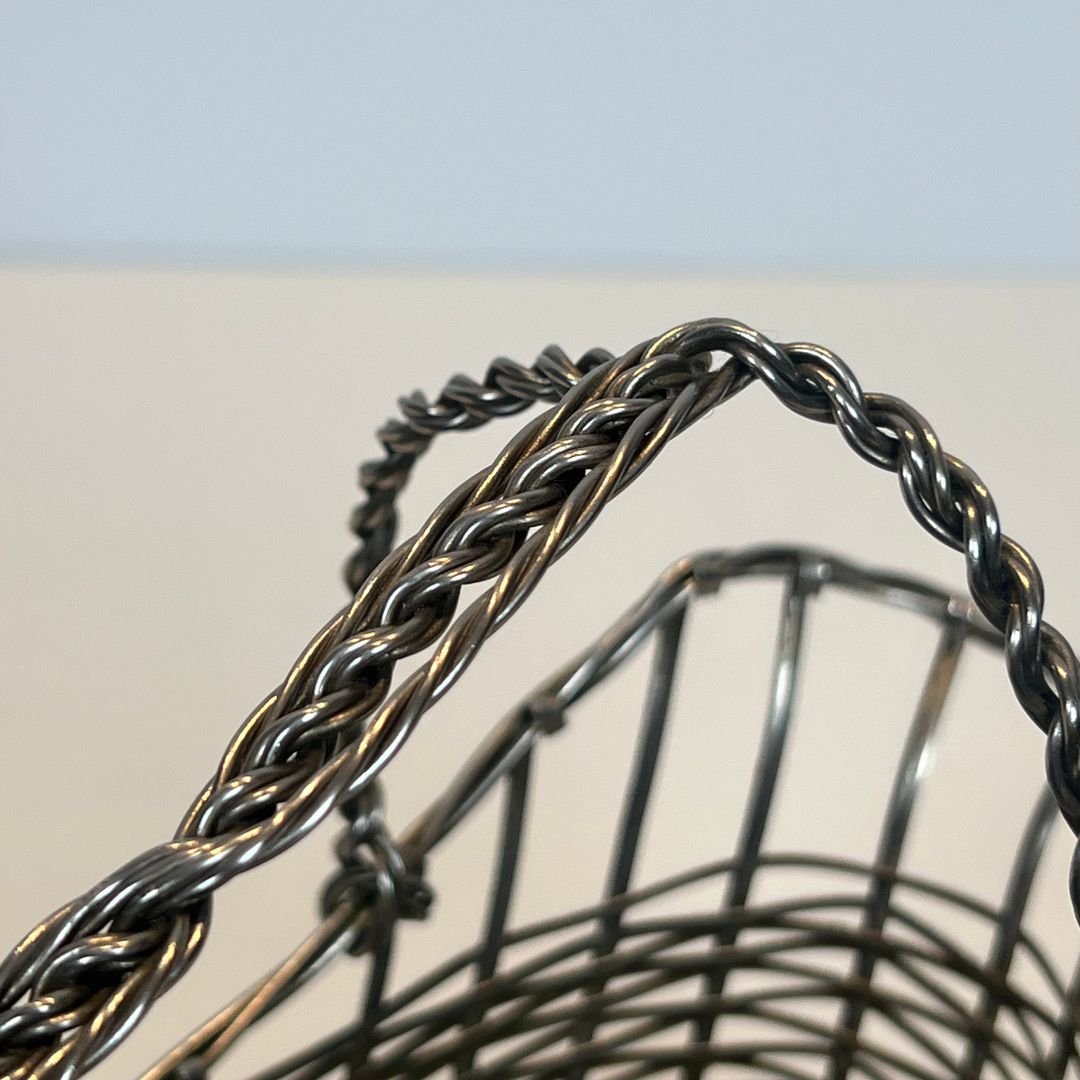 Décanteur / Porte-Bouteilles Constitué de Fils de Métal Argenté-photo-5