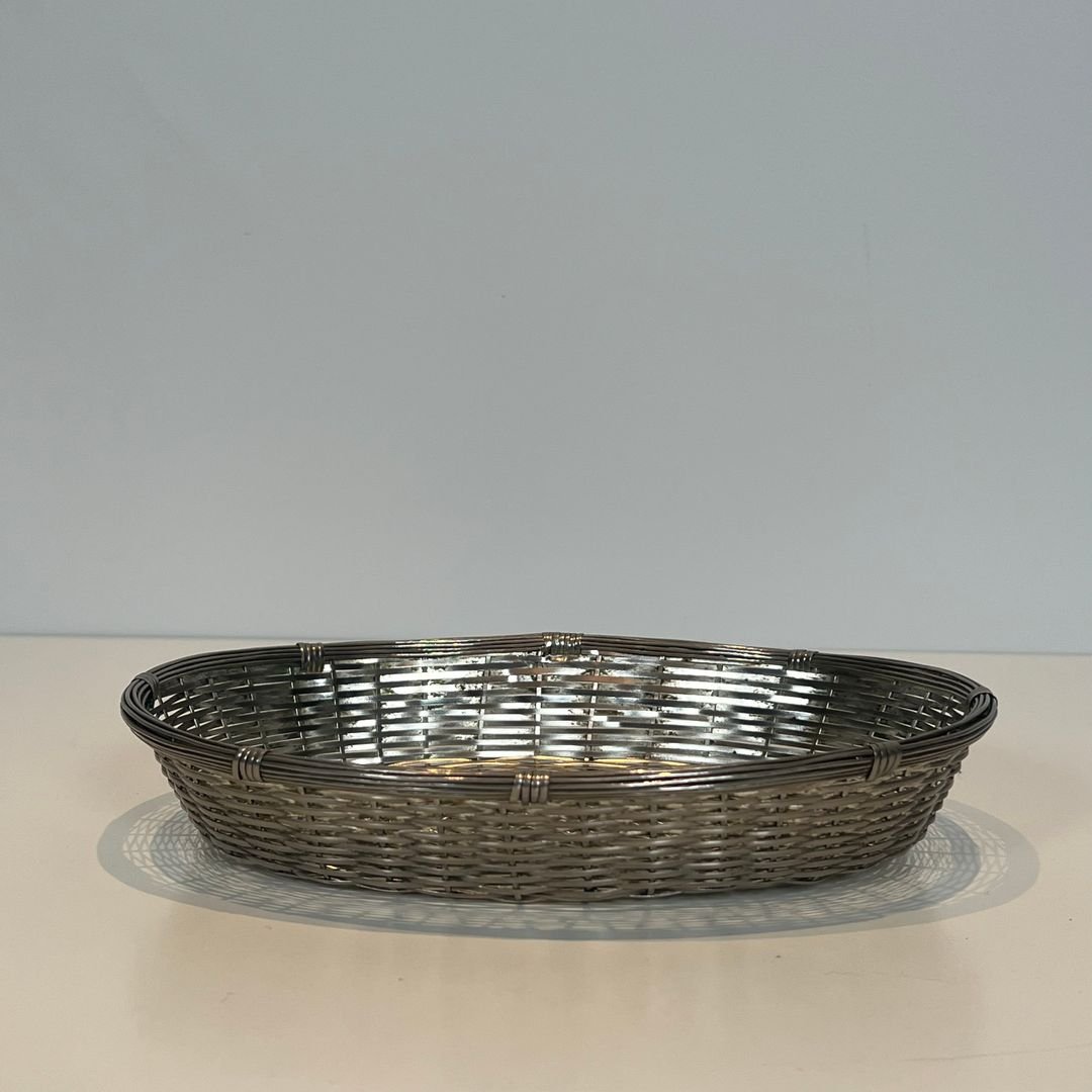 Set Of Two Silver-plated Metal Wire Baskets / Vide-poches-photo-3