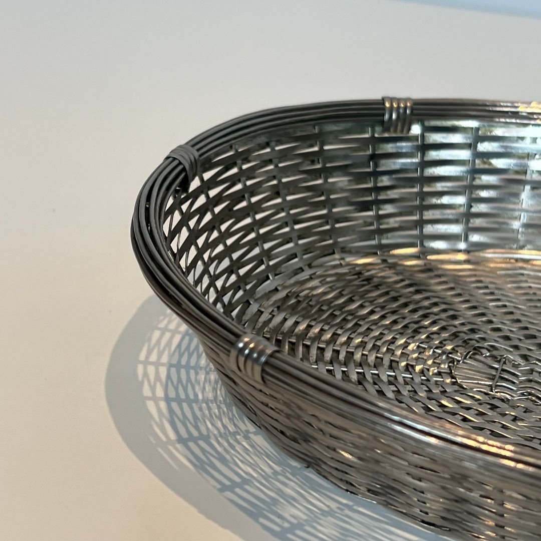 Set Of Two Silver-plated Metal Wire Baskets / Vide-poches-photo-2