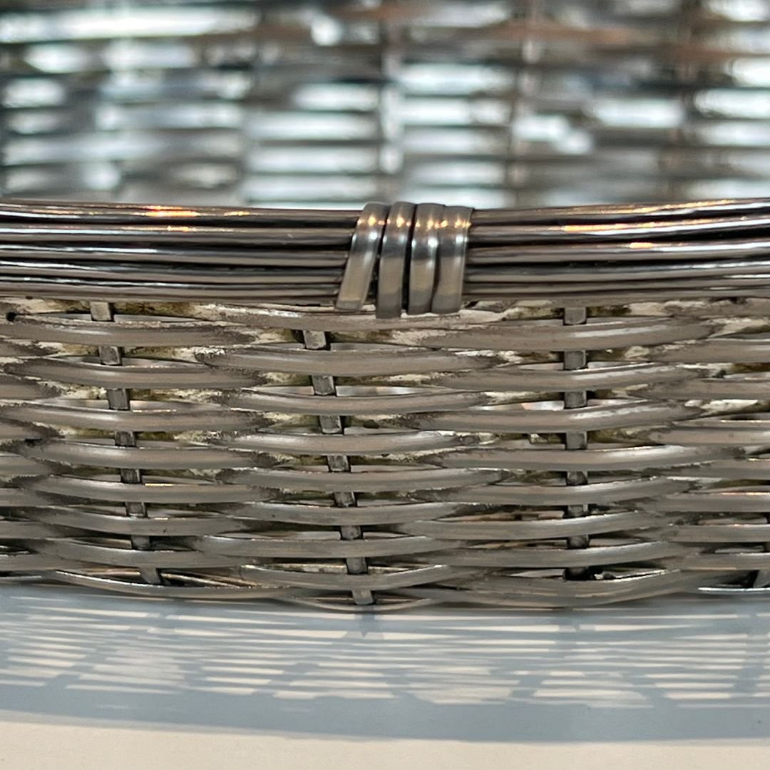 Set Of Two Silver-plated Metal Wire Baskets / Vide-poches-photo-3