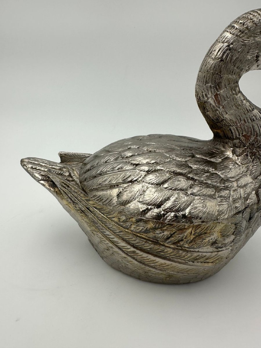 Suite de Deux Seaux à glace Représentant un Canard en Métal Argenté de Mauro Manetti-photo-6