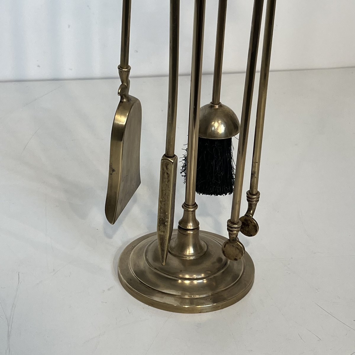 Nécessaire de feu en laiton modèle tête de cheval. Travail Français. Vers 1950-photo-3