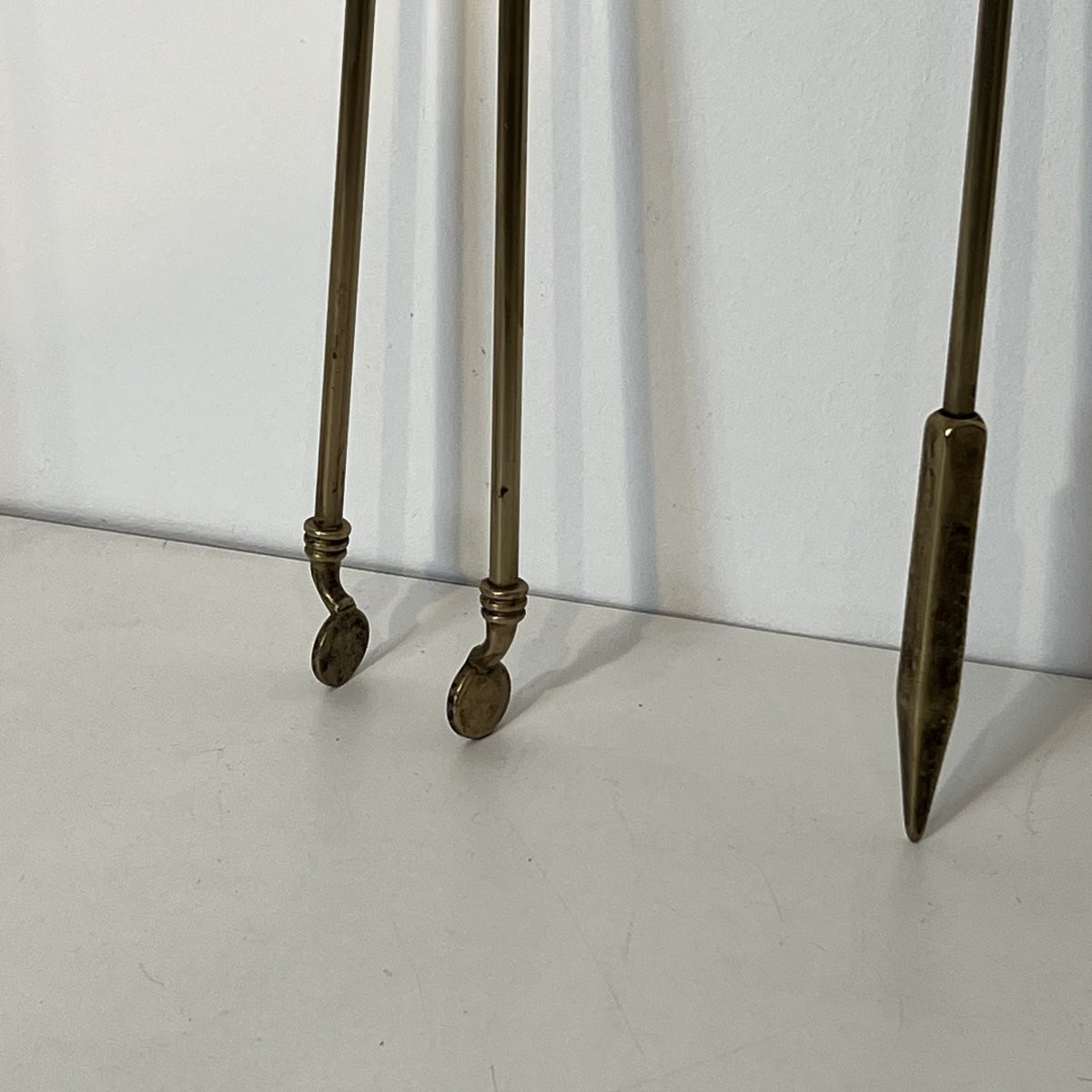 Nécessaire de feu en laiton modèle tête de cheval. Travail Français. Vers 1950-photo-5