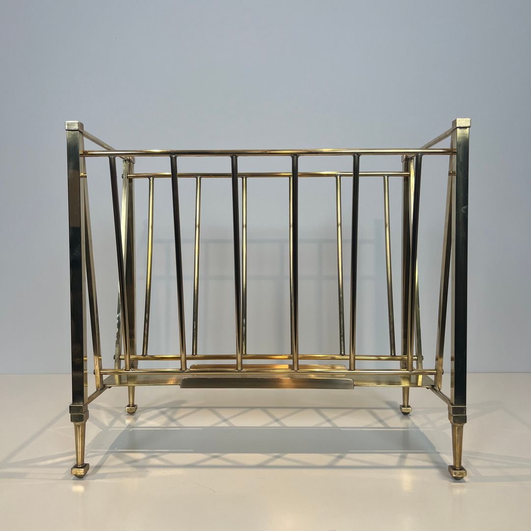 Porte-revues de Style Néoclassique en Laiton de la Maison Jansen-photo-4