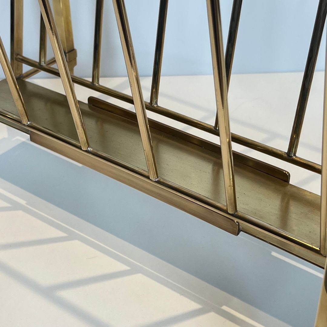 Porte-revues de Style Néoclassique en Laiton de la Maison Jansen-photo-5