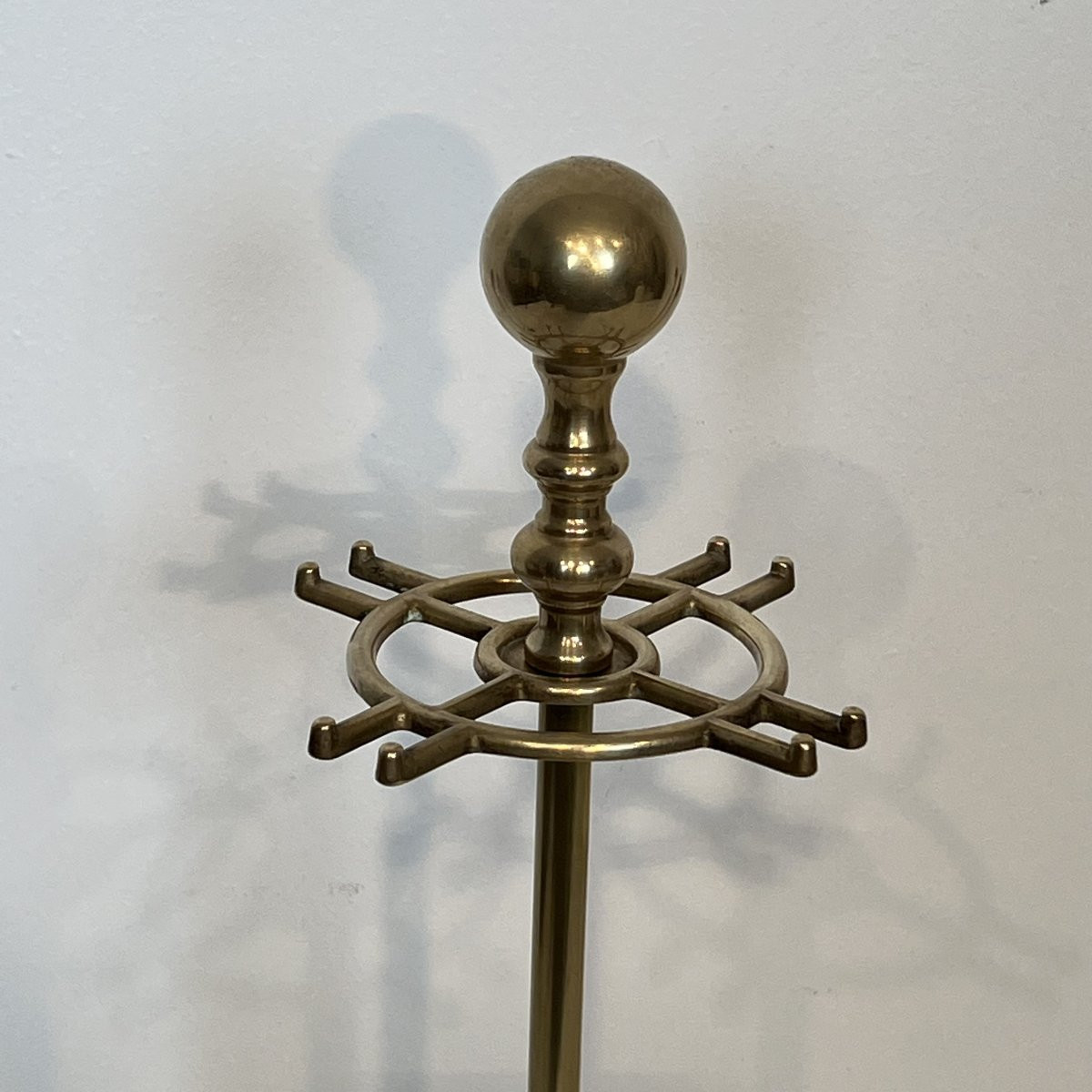 Neoclassical Style Brass Horseheads Fireplace Tools. French. Circa 1950-photo-5