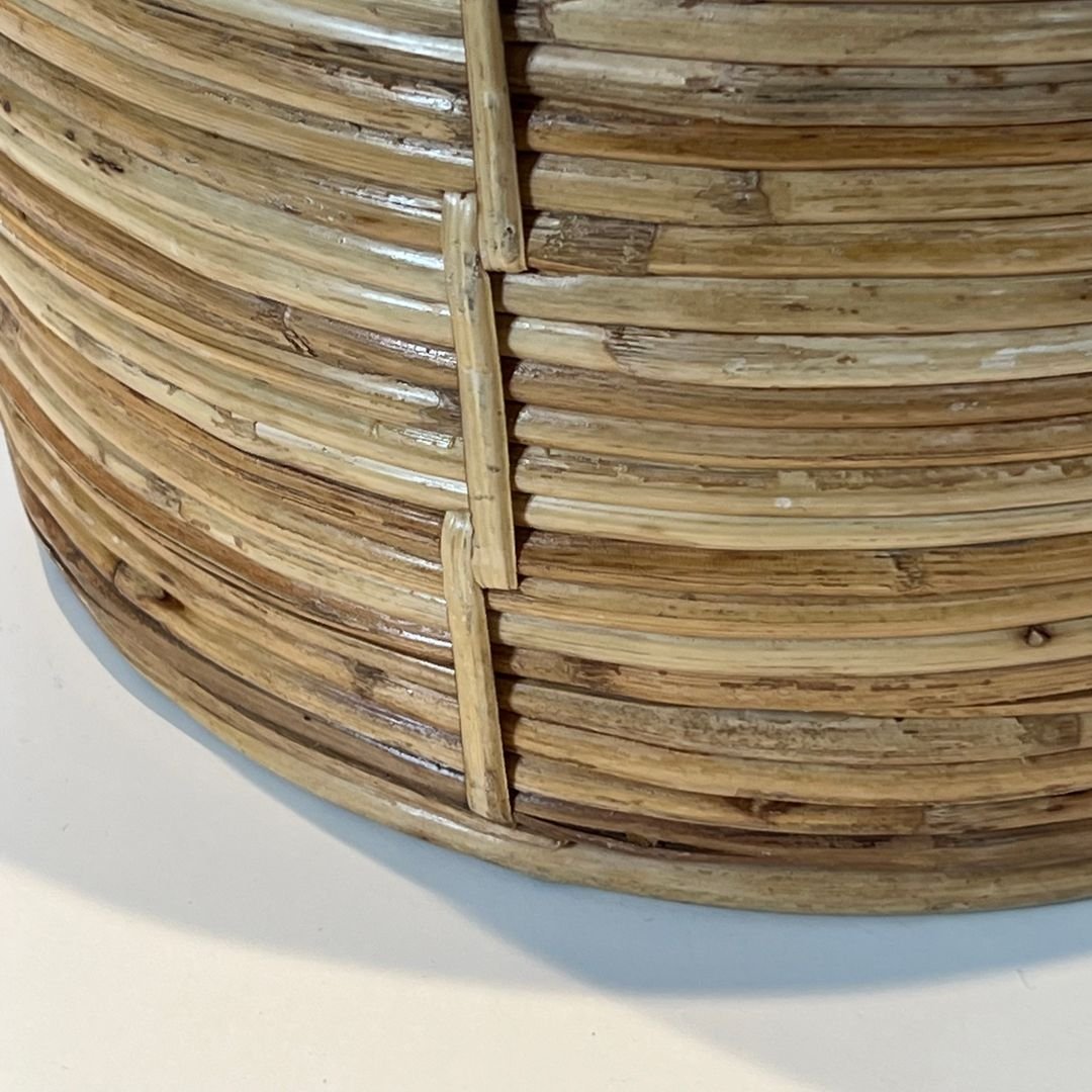 Rattan And Brass Wastebasket In The Style Of Gabriela Crespi-photo-6