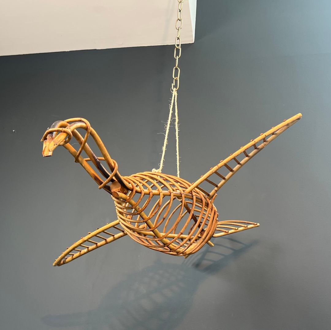 Large Rattan Bird Mobile-photo-7