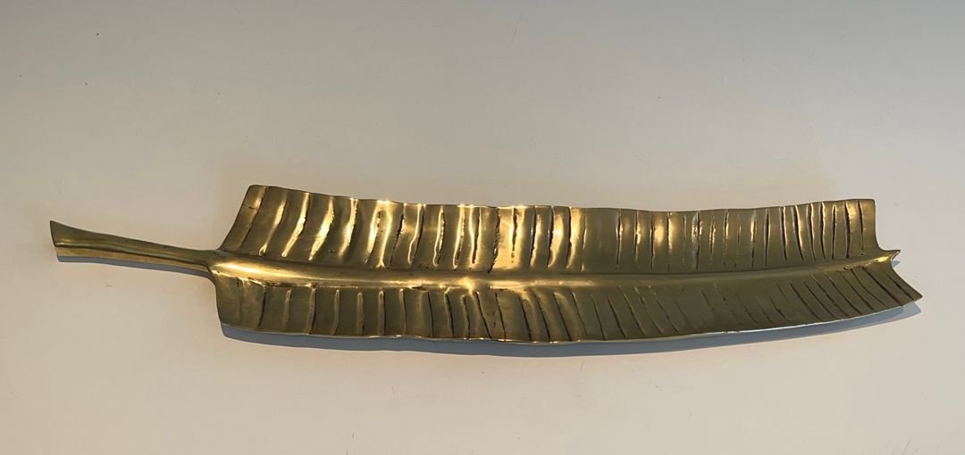 Long Brass Vide-poche In The Shape Of A Plum-photo-2