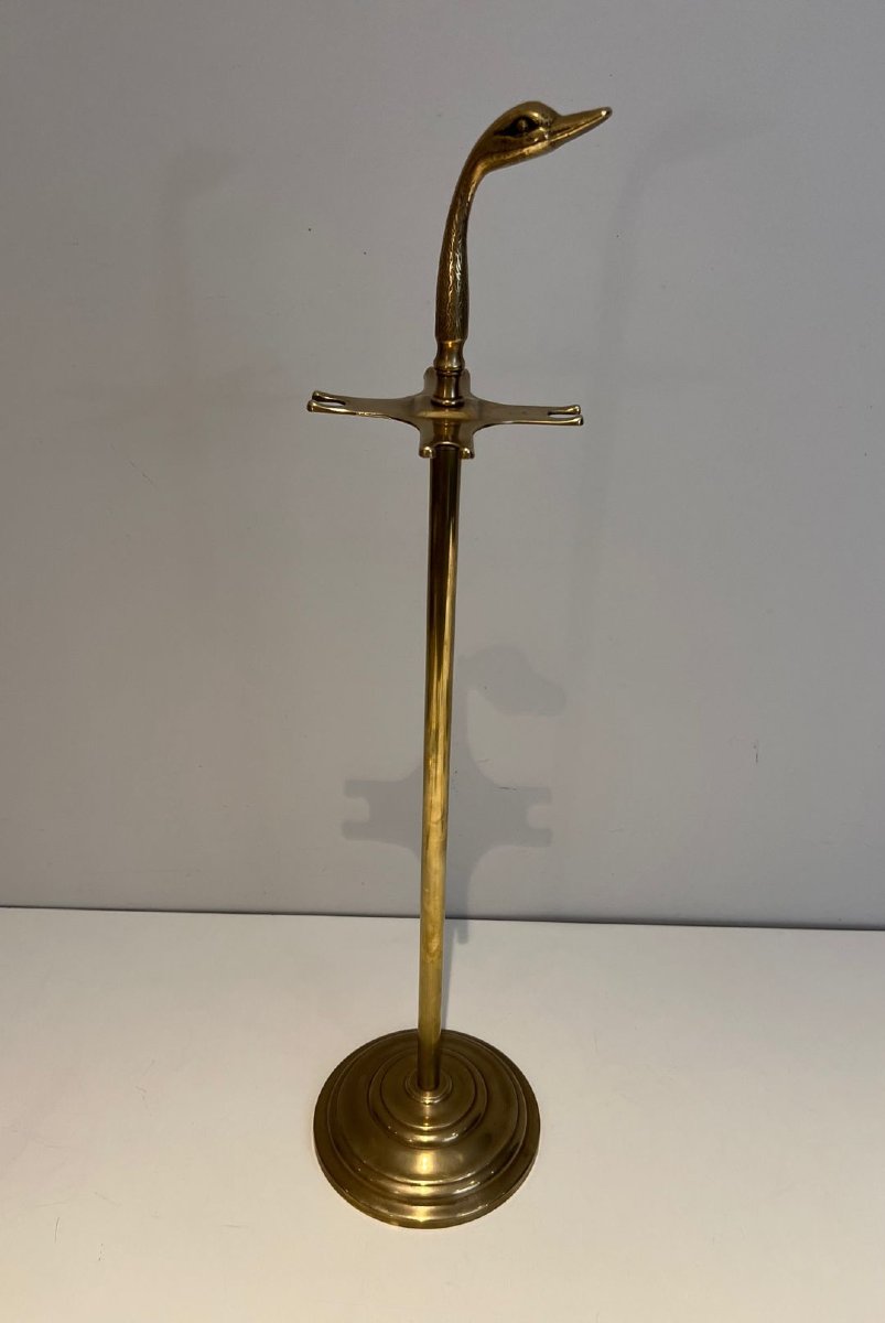 Brass Duck Heads Fireplace Tools In The Style Of Maison Jansen-photo-3