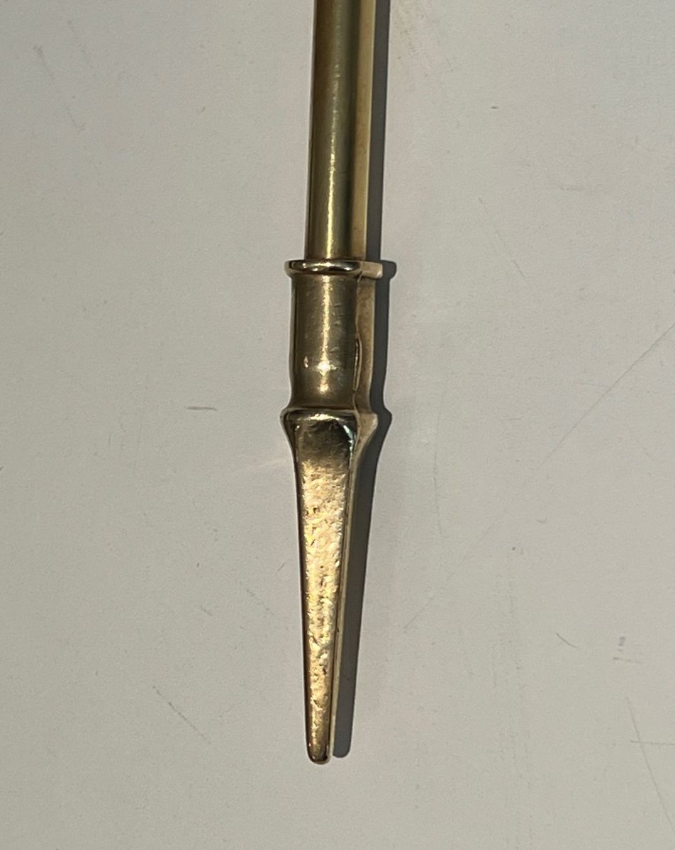 Brass Duck Heads Fireplace Tools In The Style Of Maison Jansen-photo-8