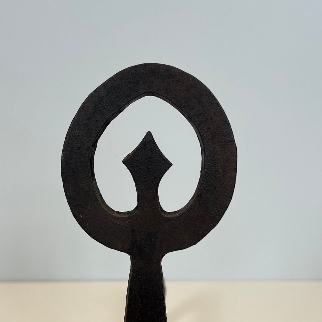 Paire de Chenets Modernistes en Fer Forgé-photo-5