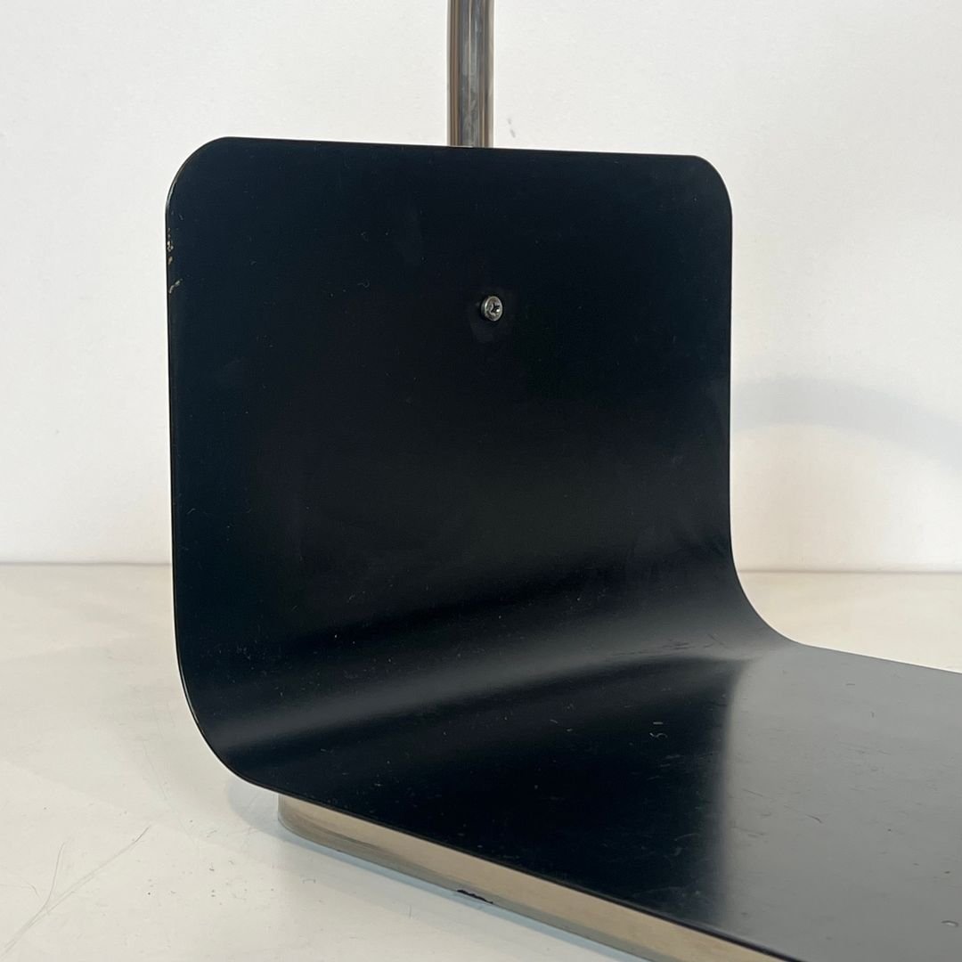 Black Lacquered And Chrome Design Log Holder-photo-4