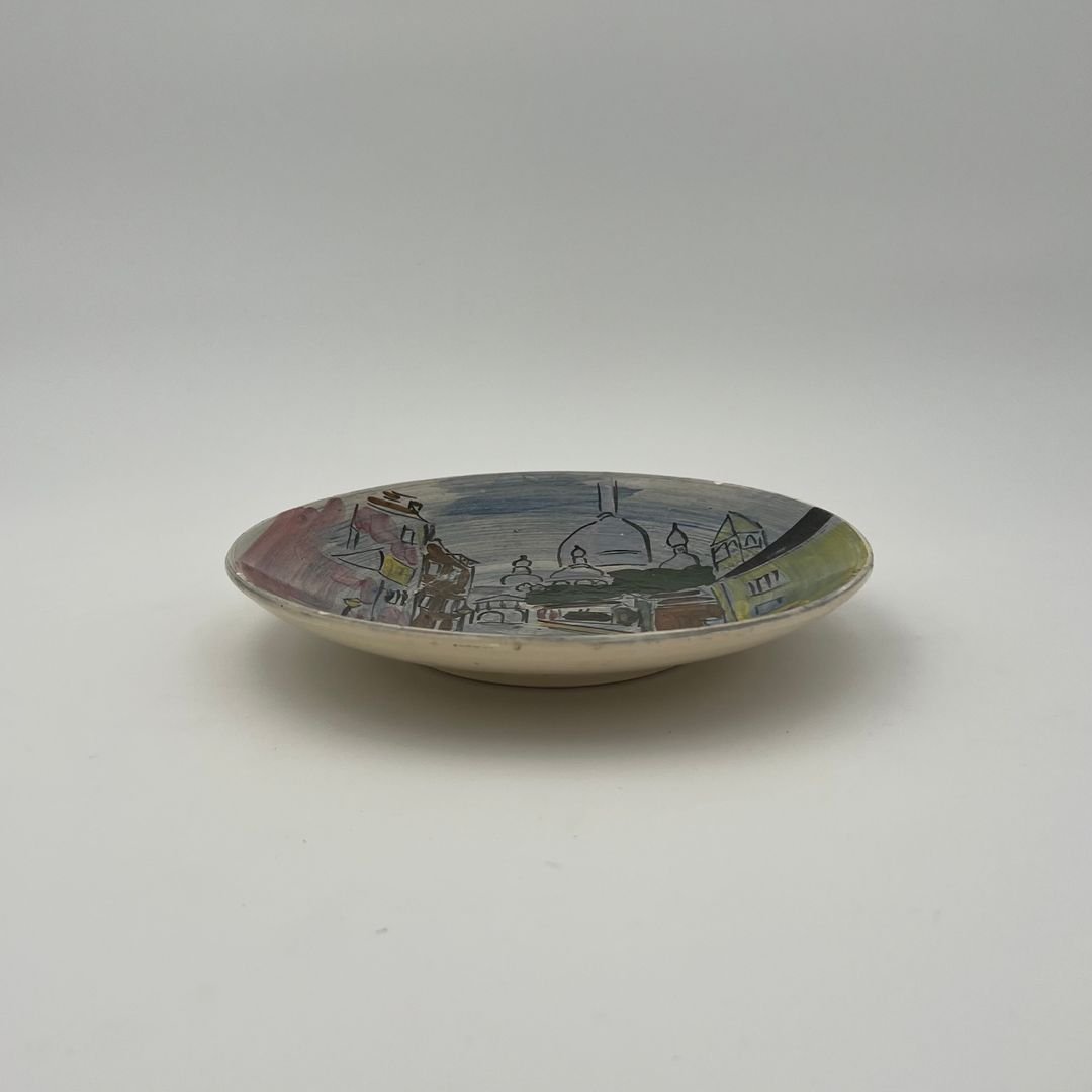 Decorative Ceramic Plate Representing Montmartre And Signed L Bemelans "tapis Vert" Vallauris-photo-6
