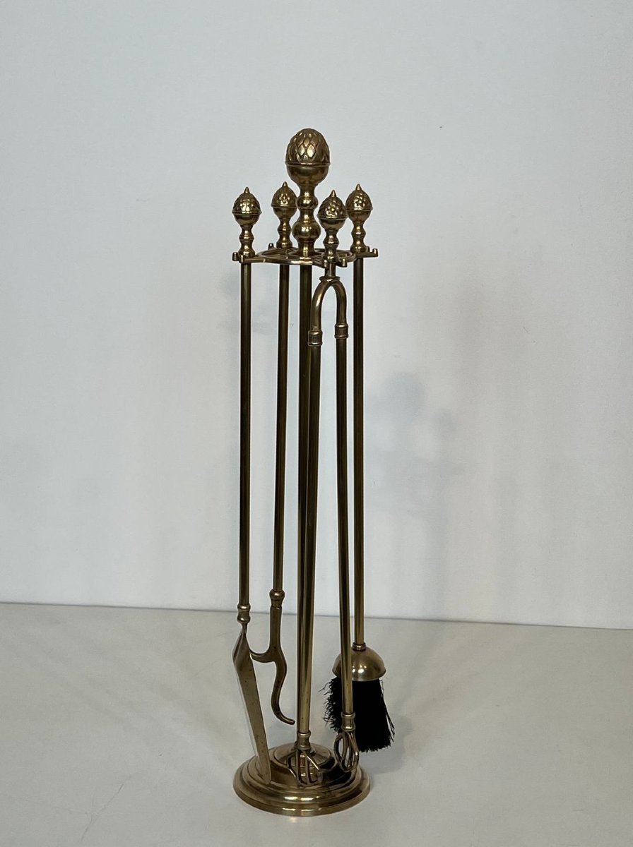 Nécessaire de Feu En Laiton aux Pommes de Pin-photo-2