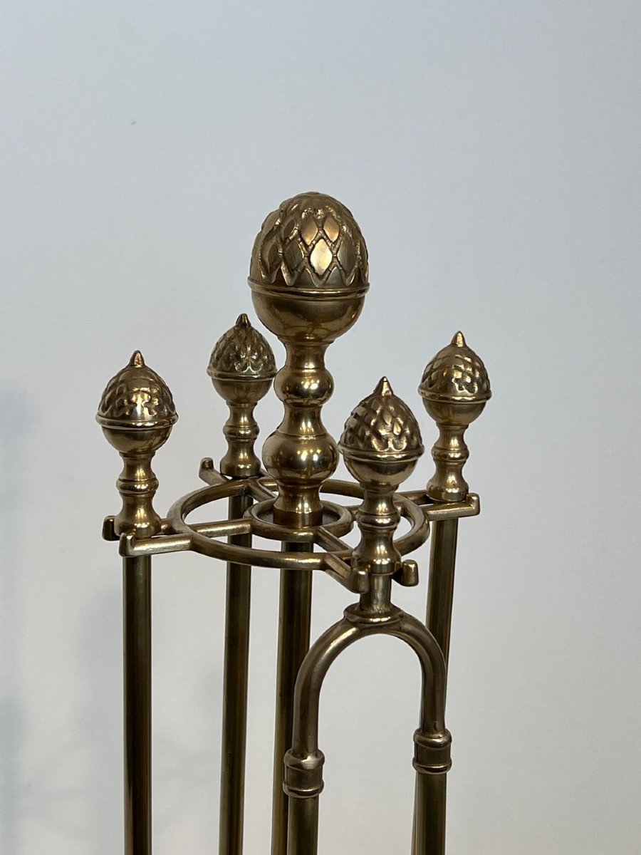 Nécessaire de Feu En Laiton aux Pommes de Pin-photo-2