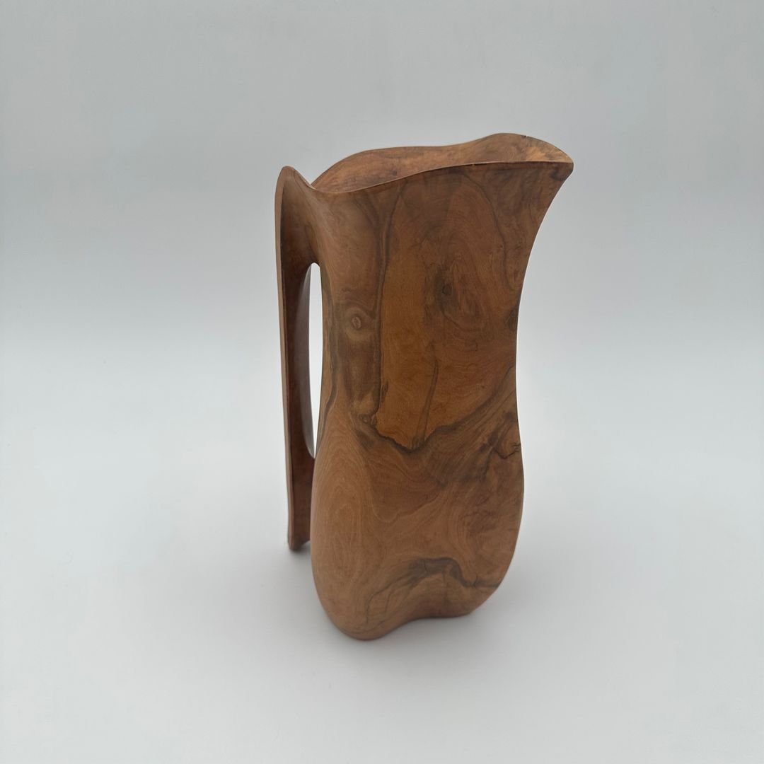 Pichet sculptural en bois, dans le goût d’Alexandre Noll – Travail français, années 1950-photo-2
