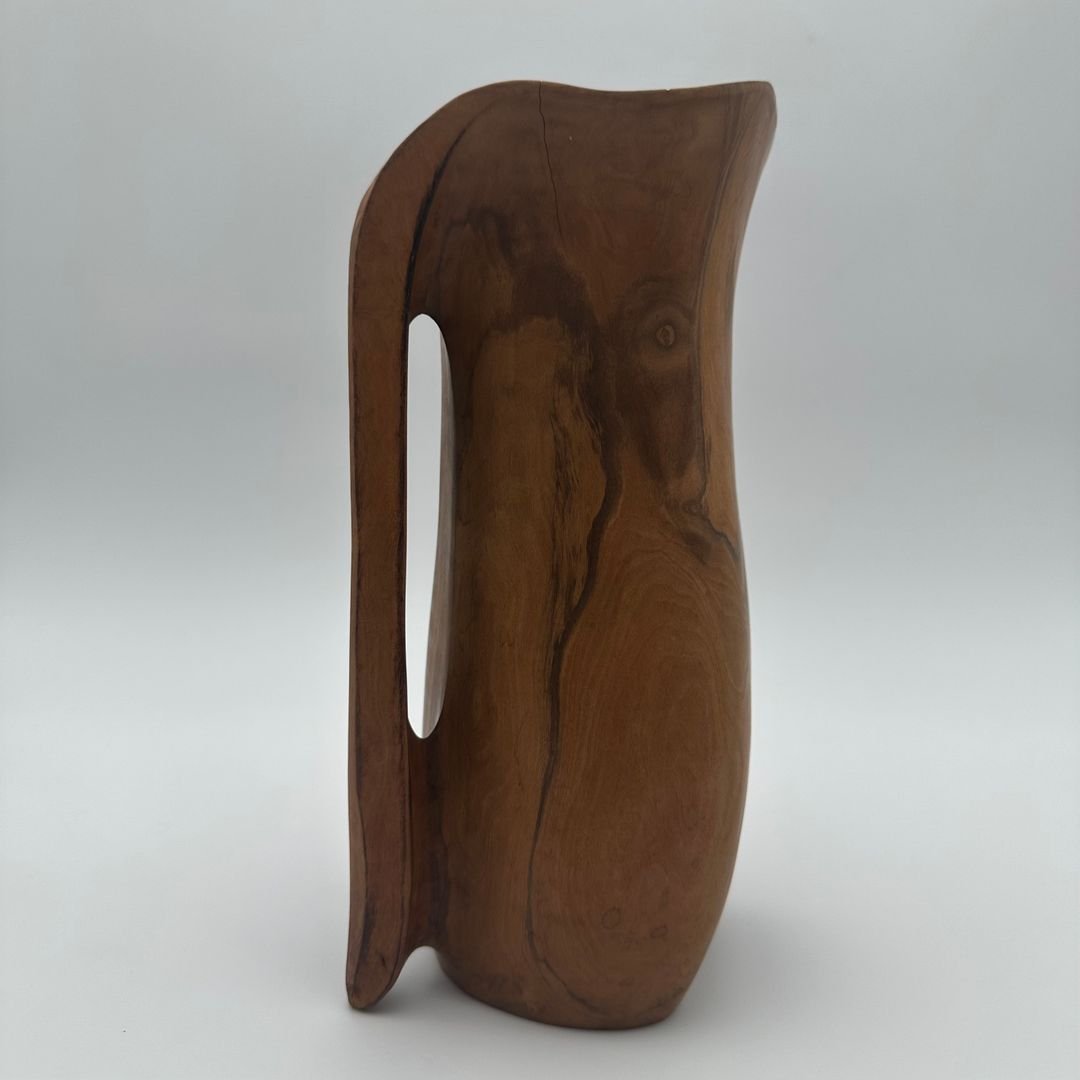 Pichet sculptural en bois, dans le goût d’Alexandre Noll – Travail français, années 1950-photo-2