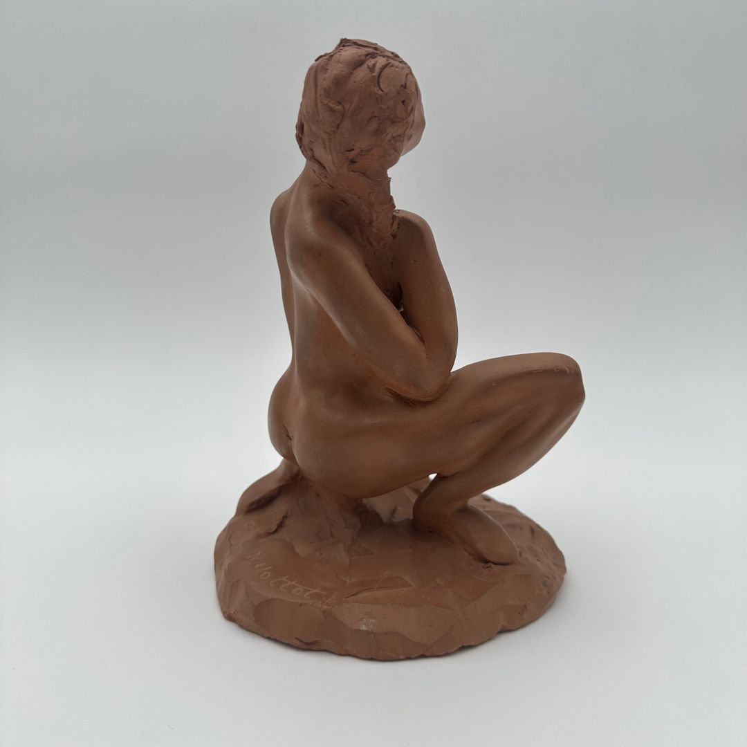 Terracotta Nude Female Statue – Signed N. Hottot, 20th Century-photo-3