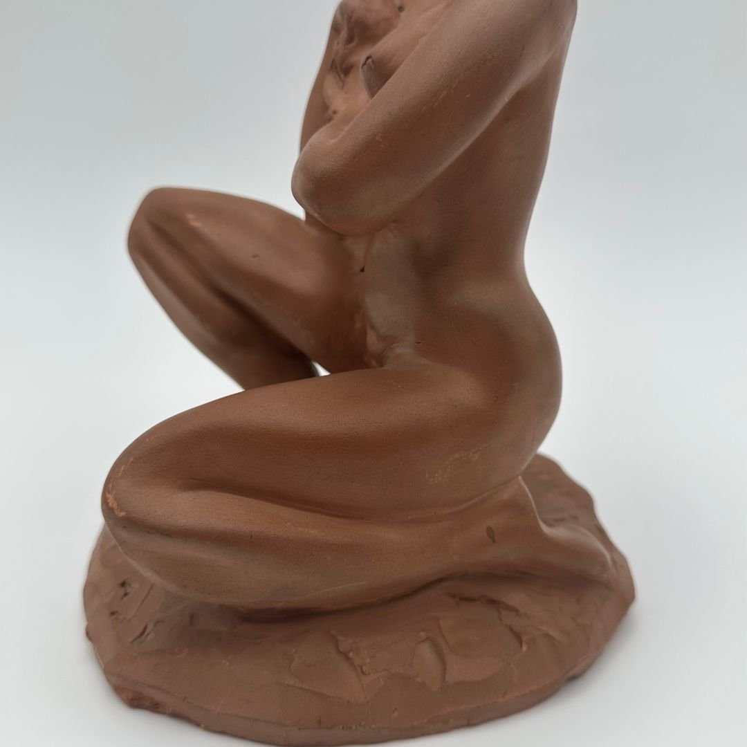 Terracotta Nude Female Statue – Signed N. Hottot, 20th Century-photo-7