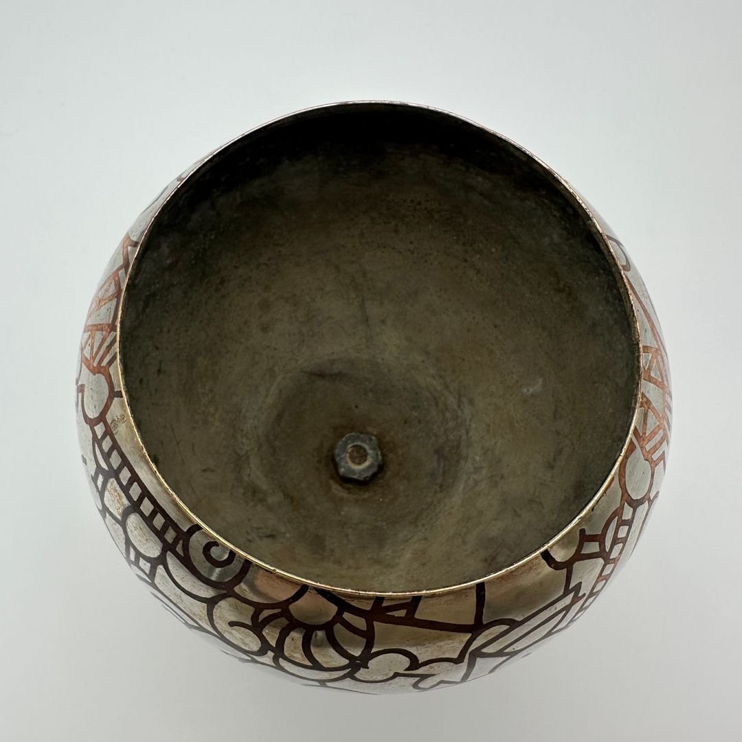 Vase dinaderie Art décor à décor géométrique – vers 1970-photo-4