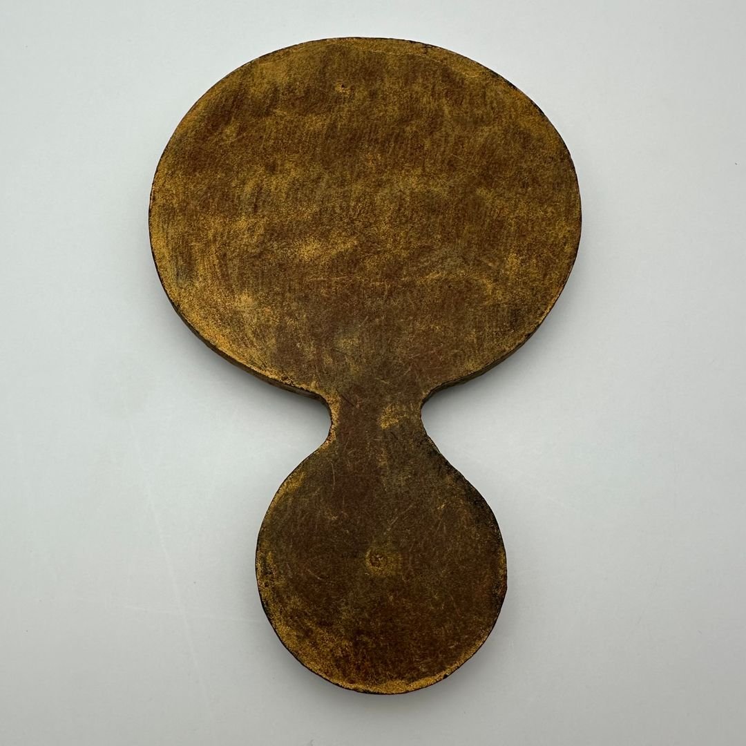 Gilt Metal Hand Mirror – In The Style Of Line Vautrin, Italy, Circa 1970-photo-4
