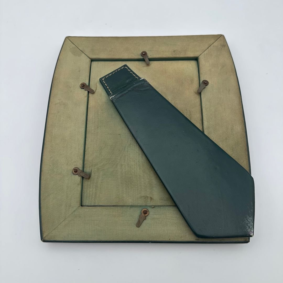 Green Leather Photo Frame – In The Style Of Jacques Adnet, France, Circa 1950-photo-2