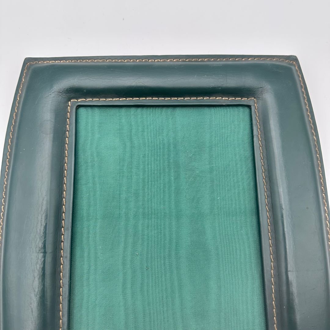 Green Leather Photo Frame – In The Style Of Jacques Adnet, France, Circa 1950-photo-3