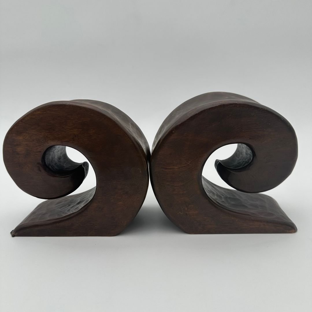 Paire de serre-livres en noyer – Dans le goût d’Alexandre Noll, France, vers 1950-photo-3