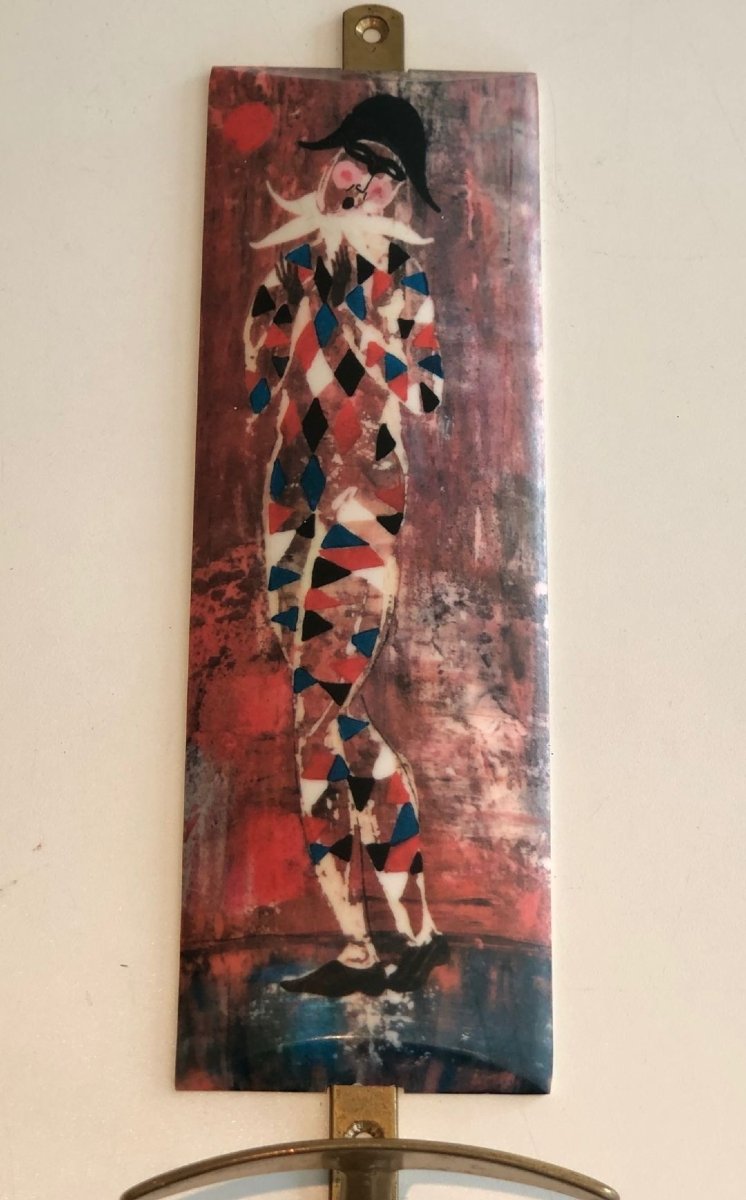 Paire de Patères Représentant des Personnages de la Comedia Del Arte dans le Goût de Piero Forn-photo-3