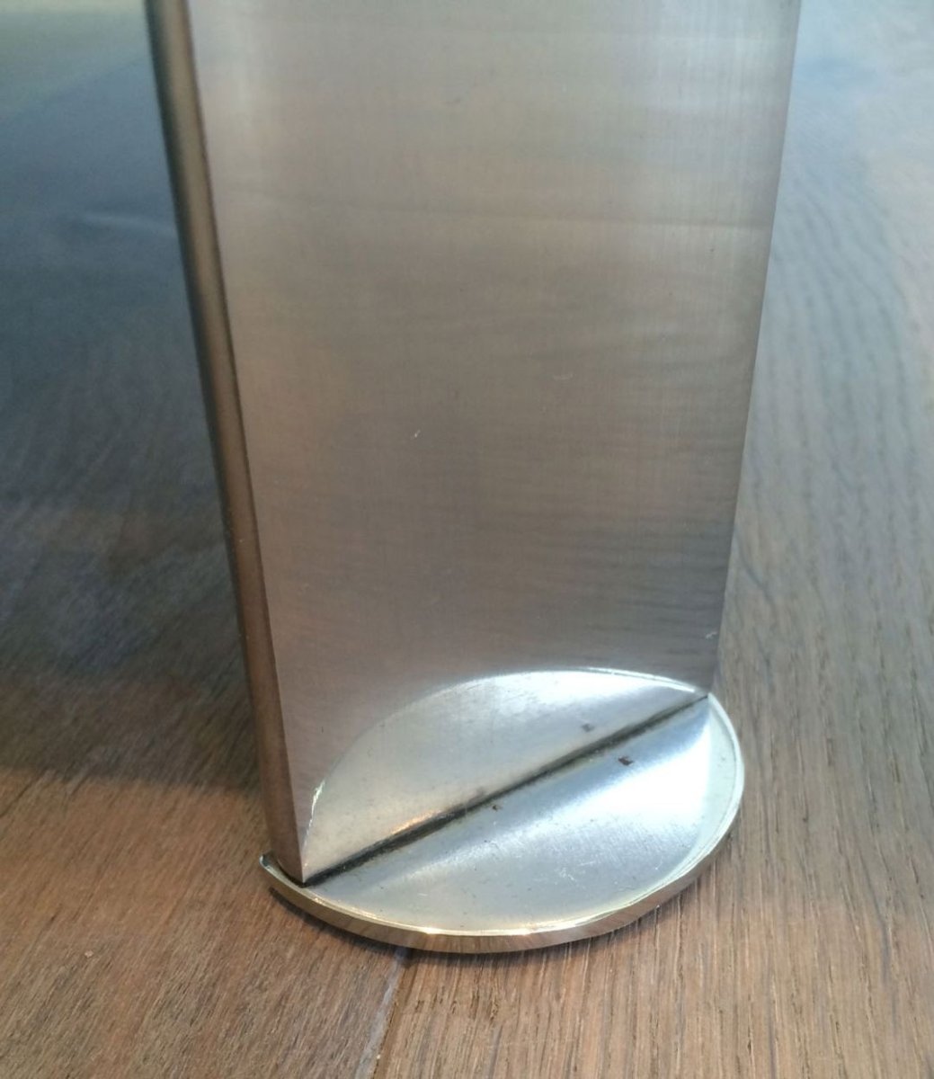 Importante Table Basse Design en Chrome et Plateaux de Verres-photo-7