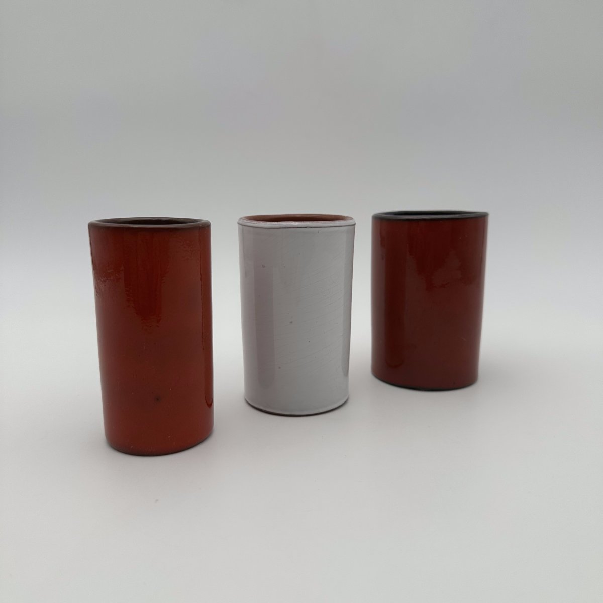 Set Of Three Small Glazed Ceramic Vases, In The Style Of Georges Jouve, 1950s-photo-2