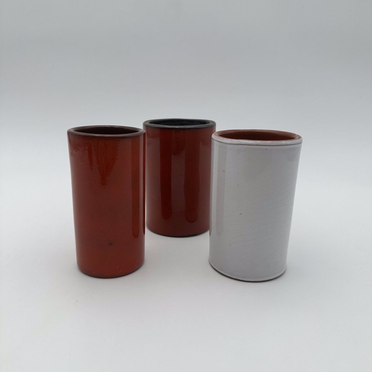 Set Of Three Small Glazed Ceramic Vases, In The Style Of Georges Jouve, 1950s-photo-4