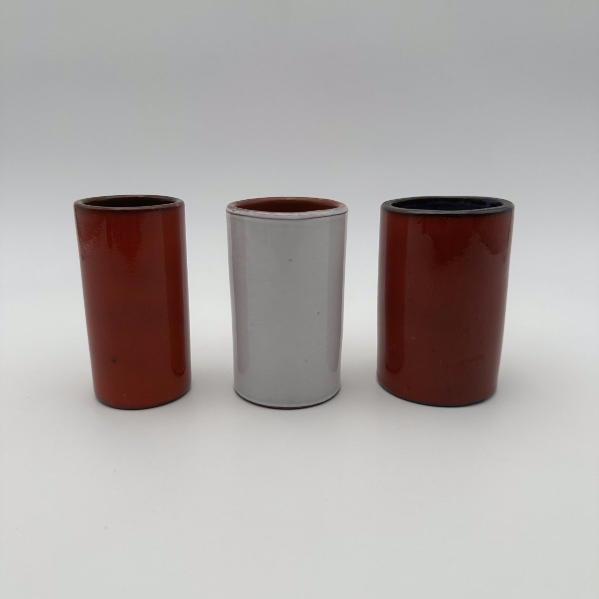 Set Of Three Small Glazed Ceramic Vases, In The Style Of Georges Jouve, 1950s-photo-2