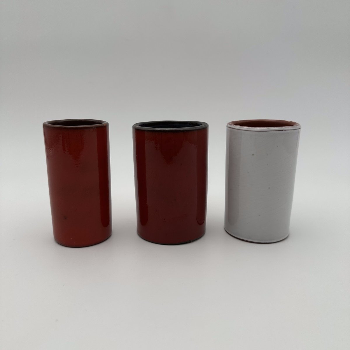Set Of Three Small Glazed Ceramic Vases, In The Style Of Georges Jouve, 1950s-photo-7