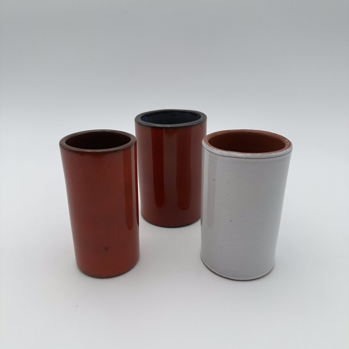 Set Of Three Small Glazed Ceramic Vases, In The Style Of Georges Jouve, 1950s-photo-8