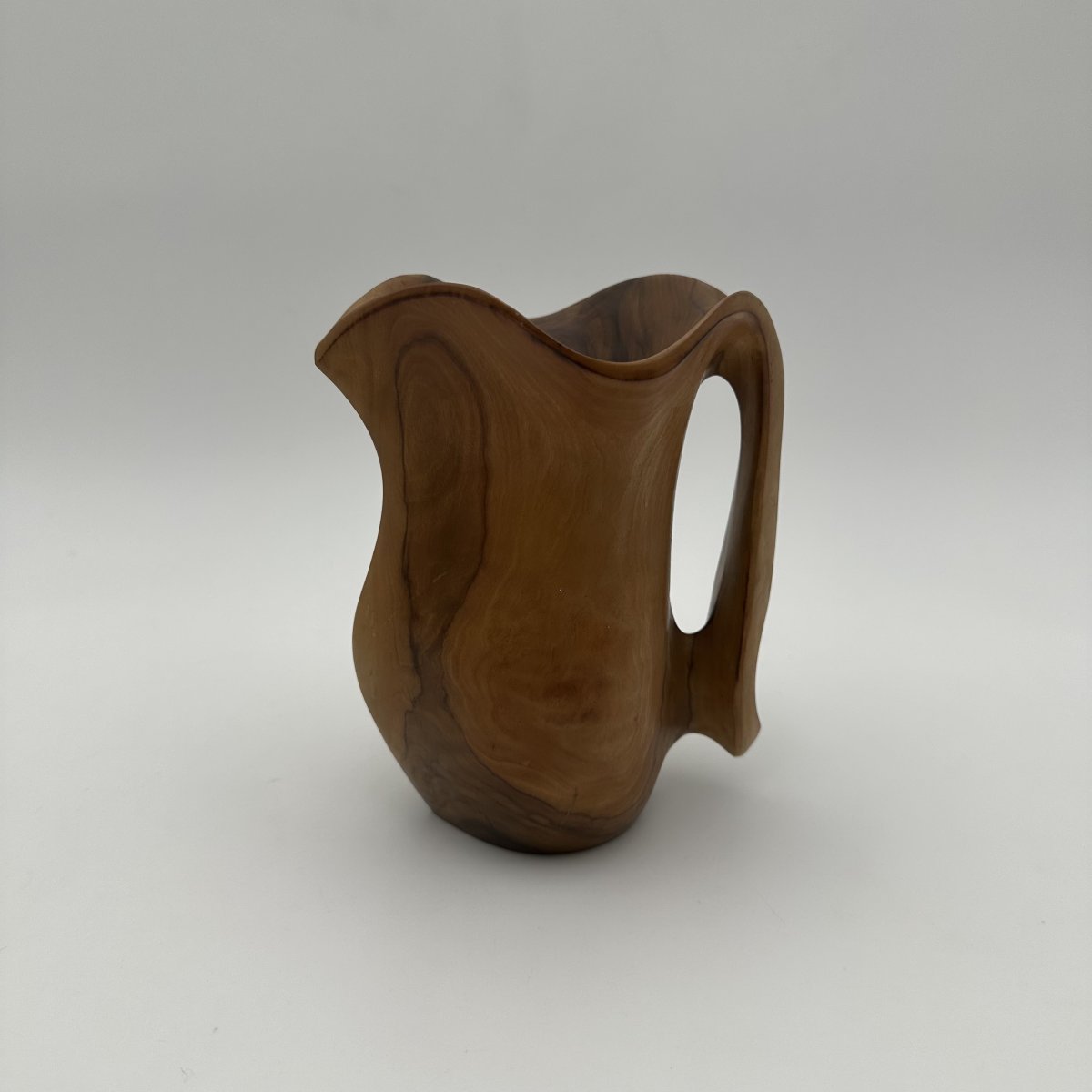 Petit Pichet Sculptural de Forme Libre en Noyer, dans le goût d'Alexandre Noll, Années 1950-photo-2