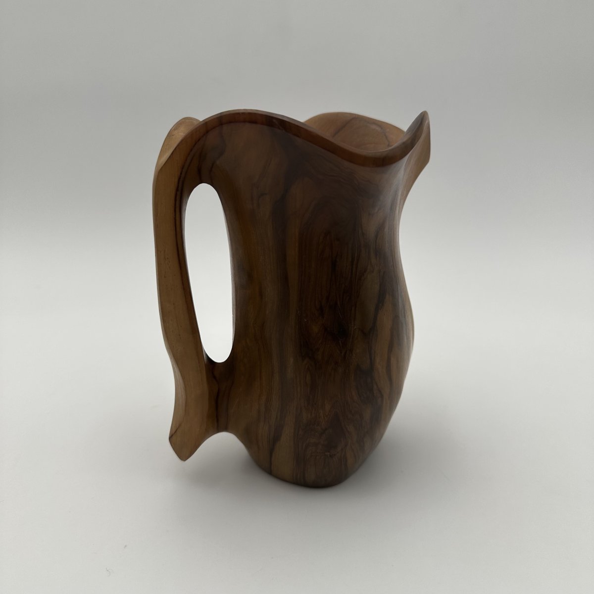 Petit Pichet Sculptural de Forme Libre en Noyer, dans le goût d'Alexandre Noll, Années 1950-photo-1