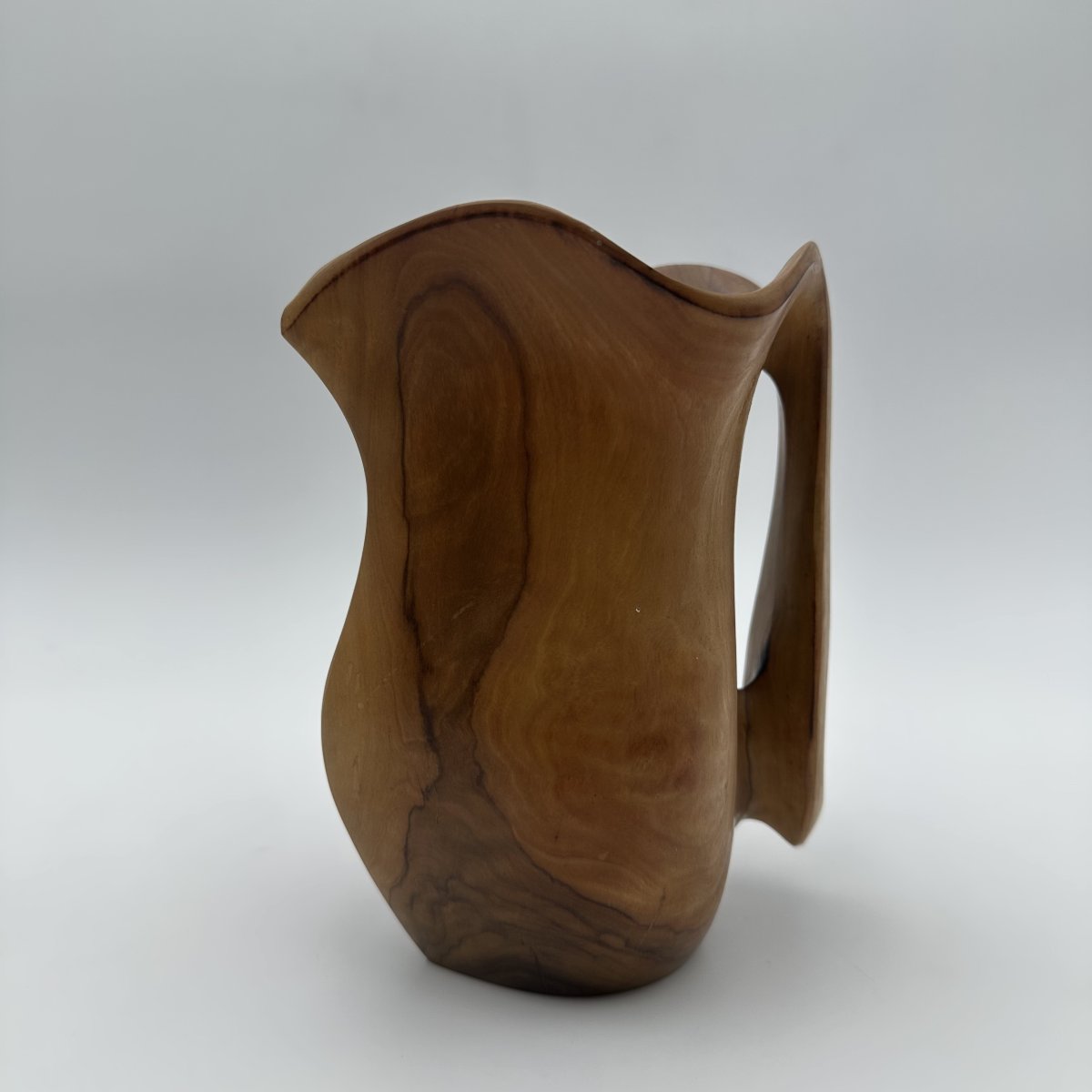 Petit Pichet Sculptural de Forme Libre en Noyer, dans le goût d'Alexandre Noll, Années 1950-photo-4