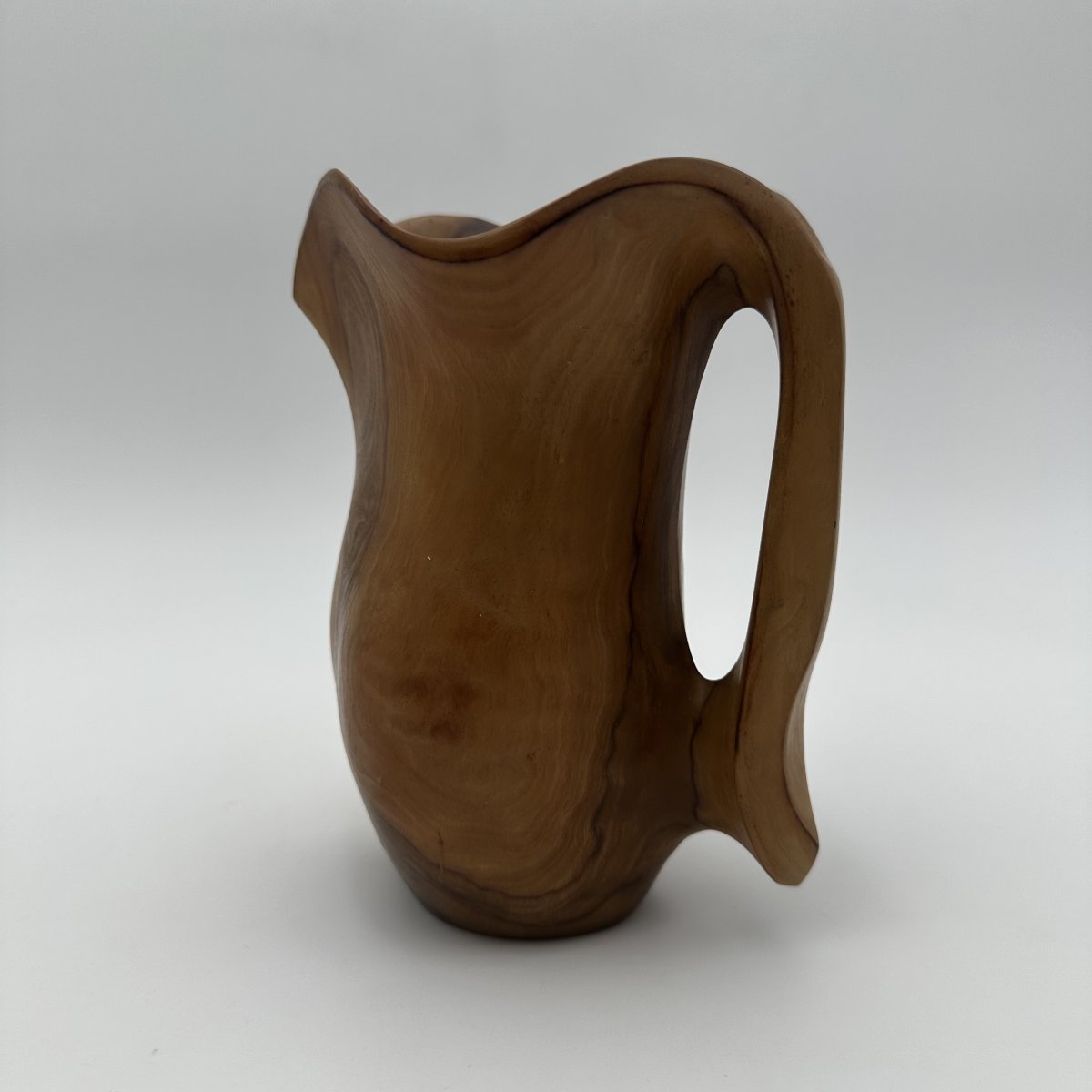Petit Pichet Sculptural de Forme Libre en Noyer, dans le goût d'Alexandre Noll, Années 1950-photo-5