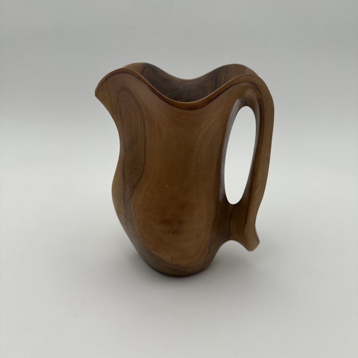 Petit Pichet Sculptural de Forme Libre en Noyer, dans le goût d'Alexandre Noll, Années 1950-photo-7