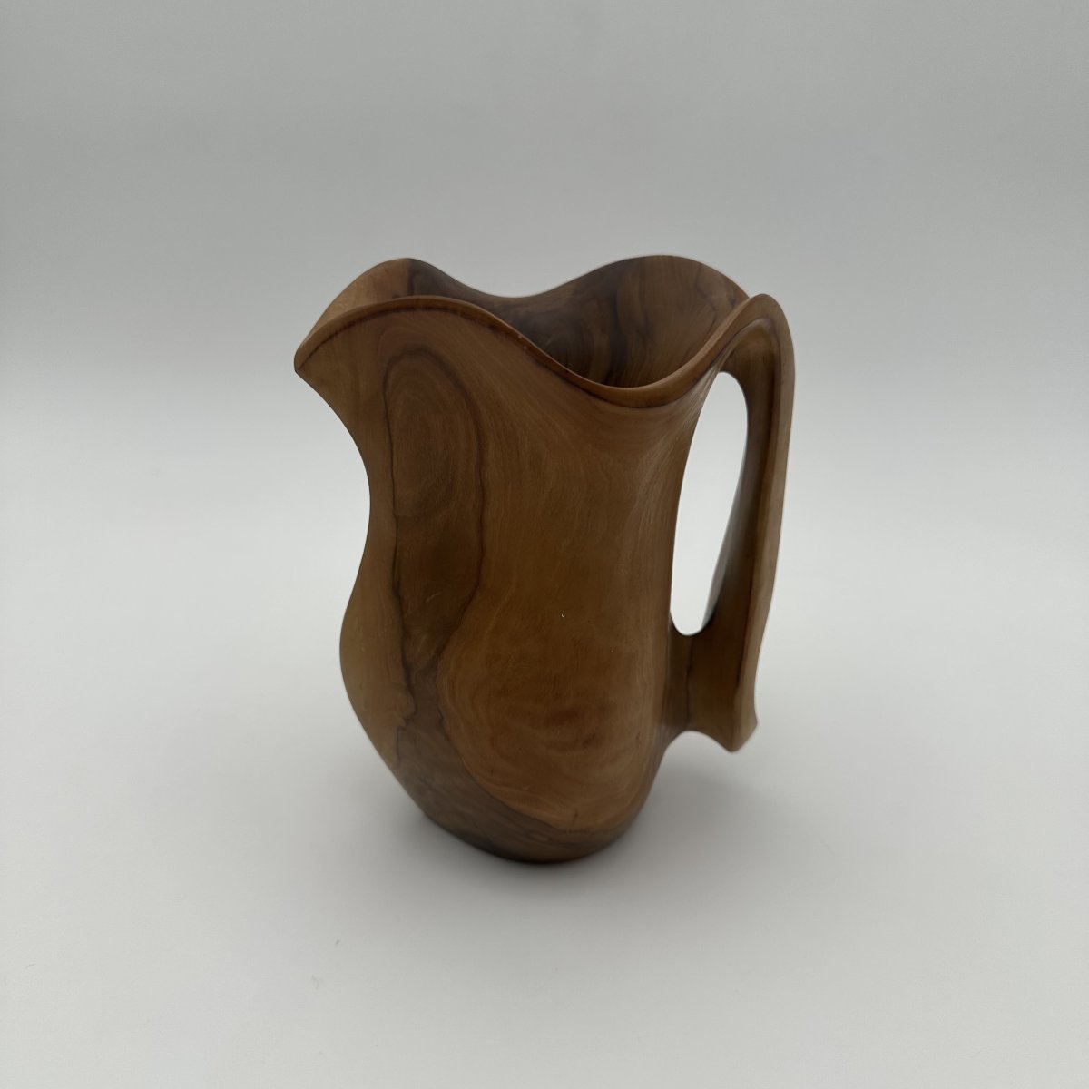 Petit Pichet Sculptural de Forme Libre en Noyer, dans le goût d'Alexandre Noll, Années 1950-photo-8