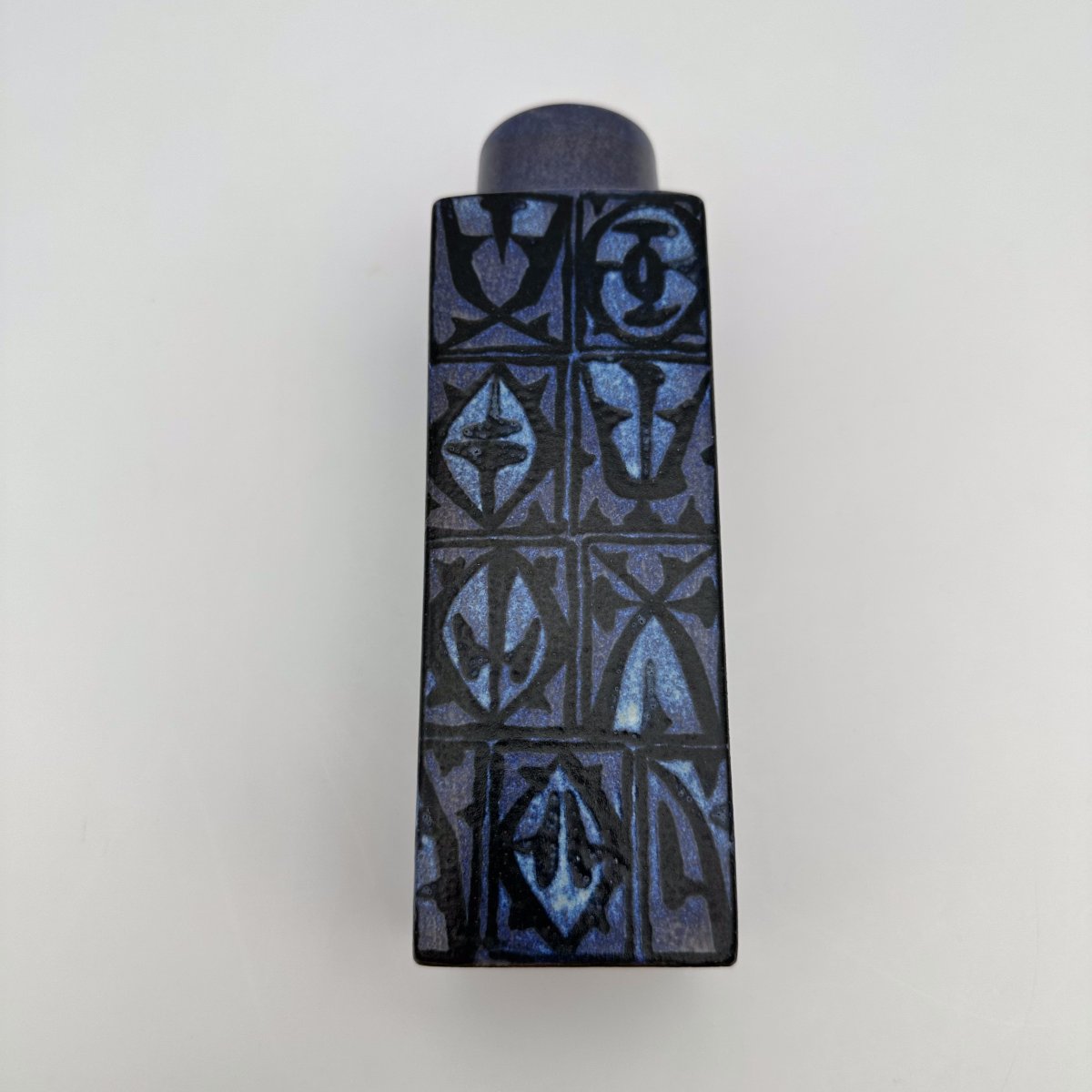 Square "baca" Faience Vase By Nils Thorsen For Royal Copenhagen, 1960s.-photo-3