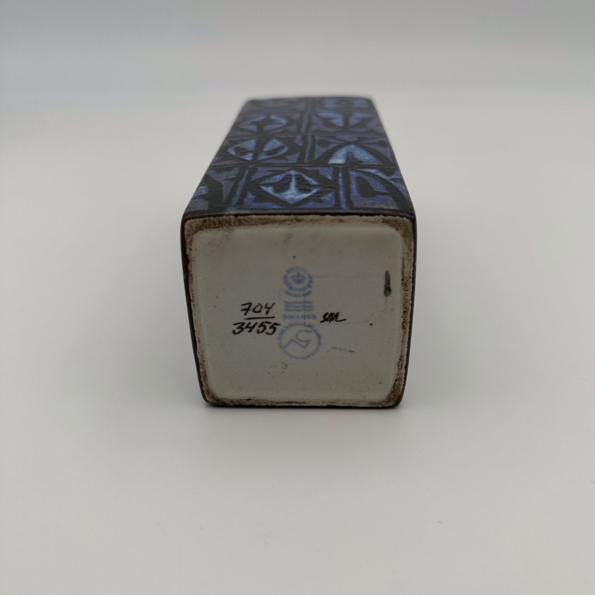Square "baca" Faience Vase By Nils Thorsen For Royal Copenhagen, 1960s.-photo-4
