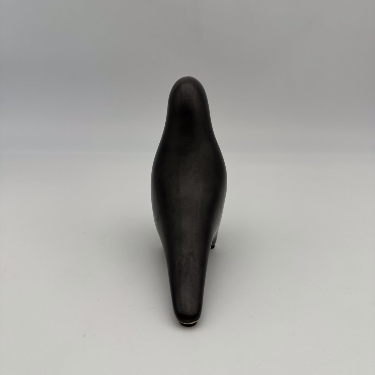 Sculpture Minimaliste "Oiseau" en Céramique Noire, Style Georges Jouve, Années 1950-1960.-photo-4